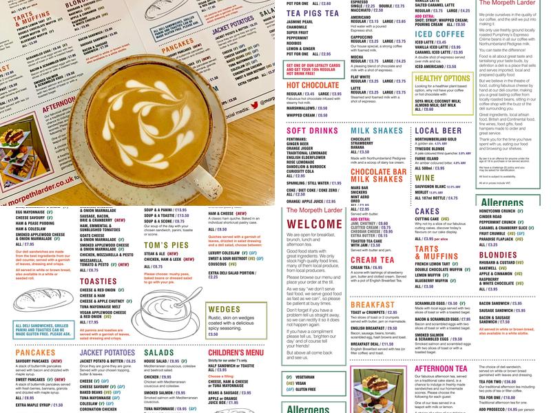 The Morpeth Larder Menu