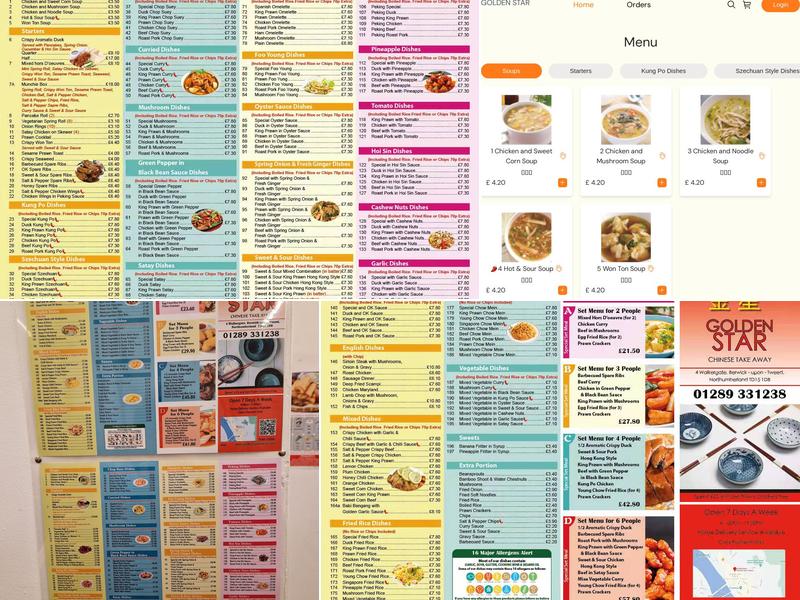 Golden Star Menu