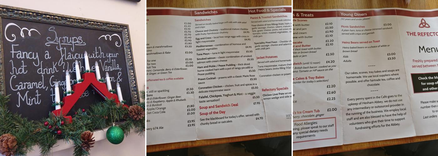 The Refectory Cafe Menu