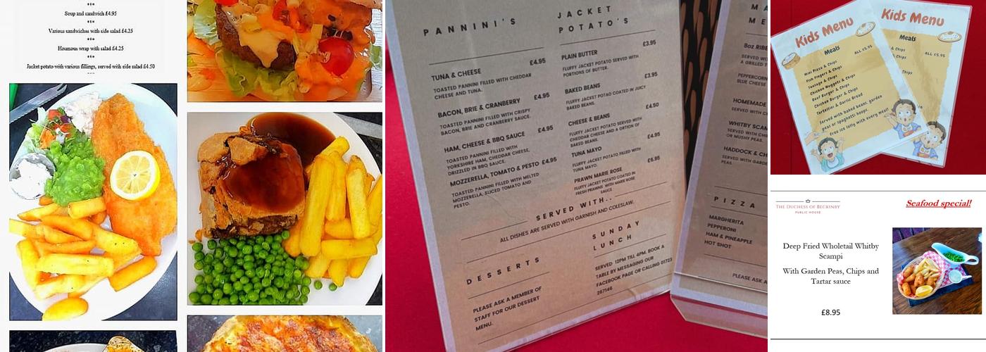 The Duchess Pub Scarborough Menu