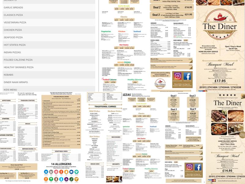 The Diner Menu