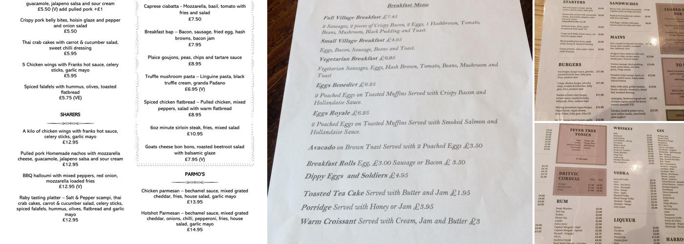 The Raby Arms - Village Pub and Kitchen Menu