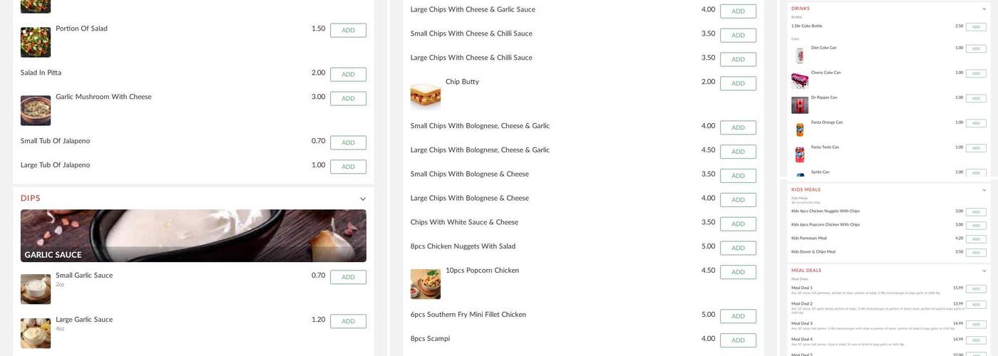 Alchinos Pizzeria Menu