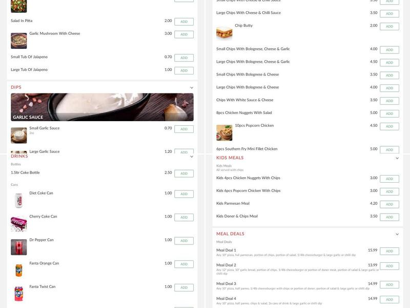 Alchinos Pizzeria Menu