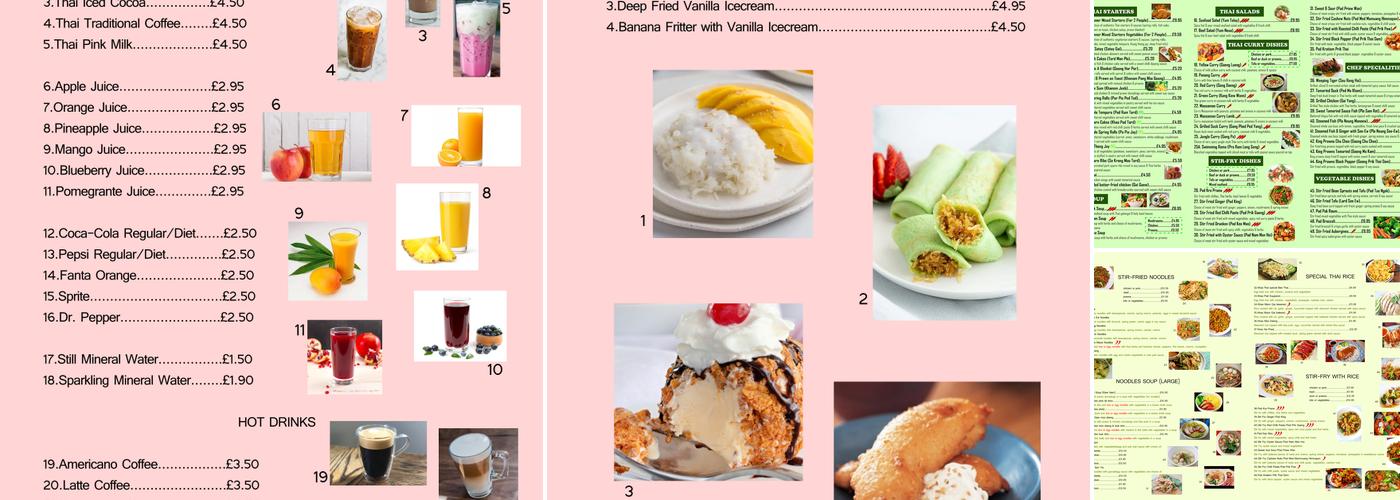 Bee Thai Restaurant and Takeaway Menu