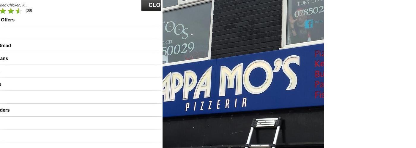 pappa mo's pizzeria Menu