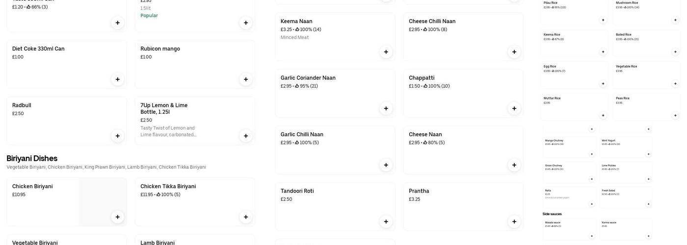 Rai Saab Carlton Menu