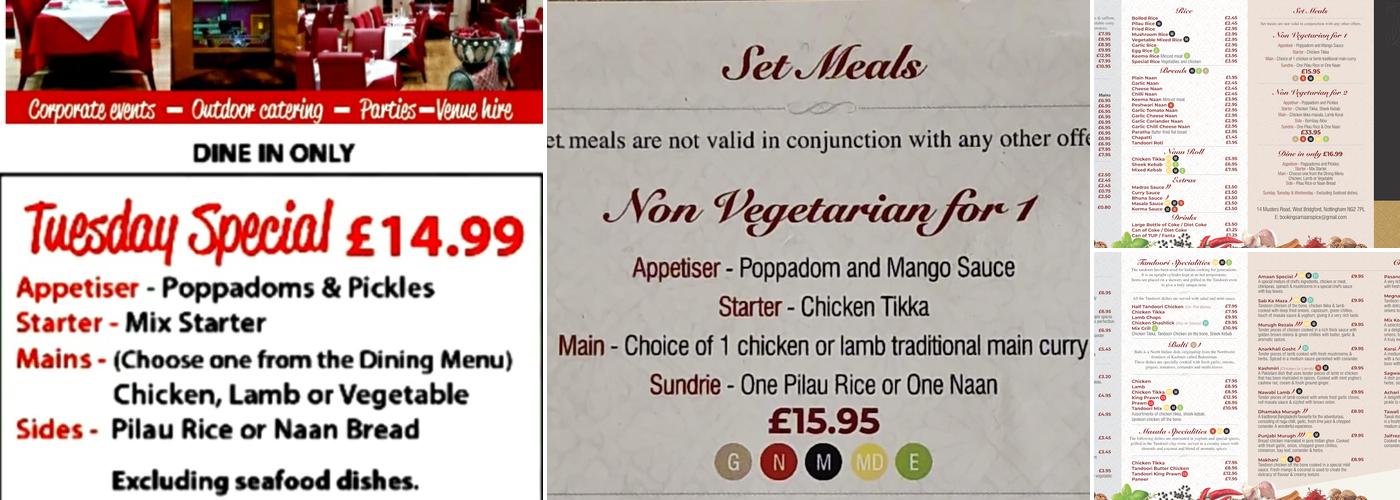 Amaan spice Menu