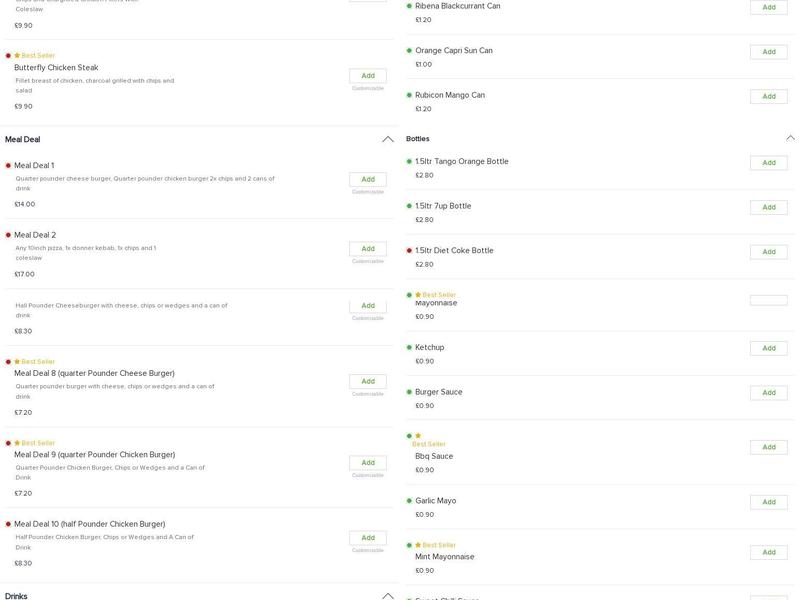 Topkapi Worksop Menu