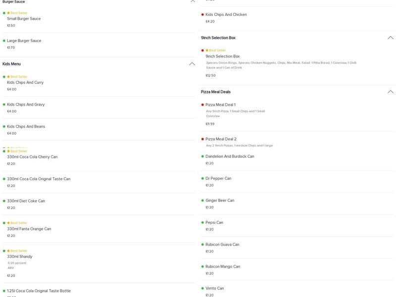 Mapperley Fryer Menu