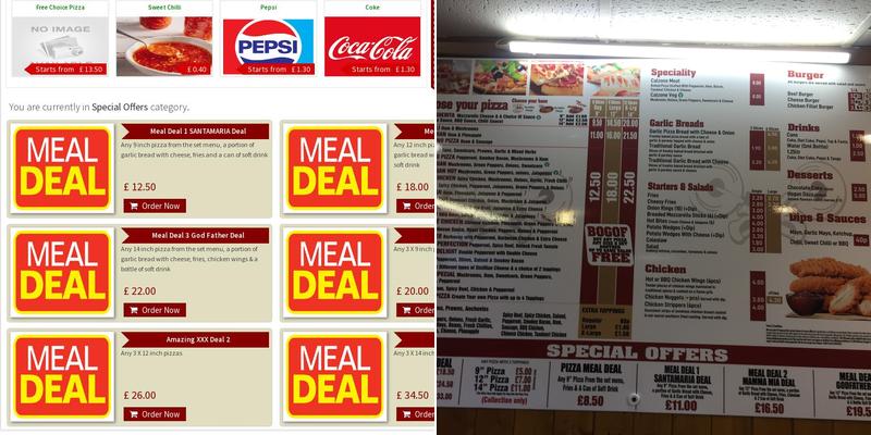 Godfather Pizzas Menu