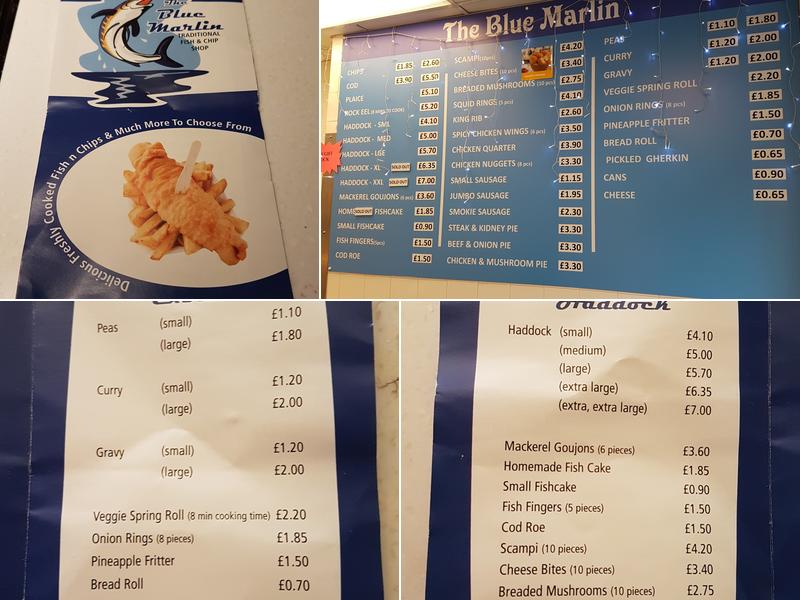 Blue Marlin Fish Chip Shop Menu