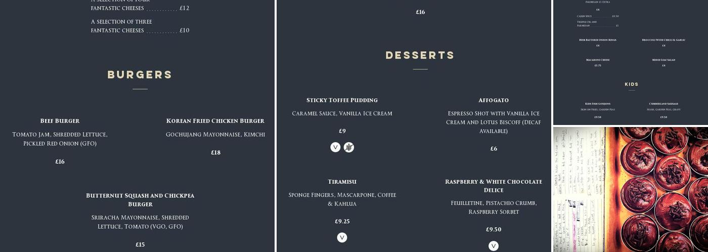 The Paper Mills Menu