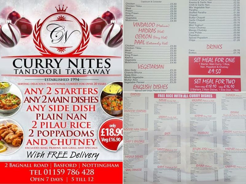 Curry Nights Menu