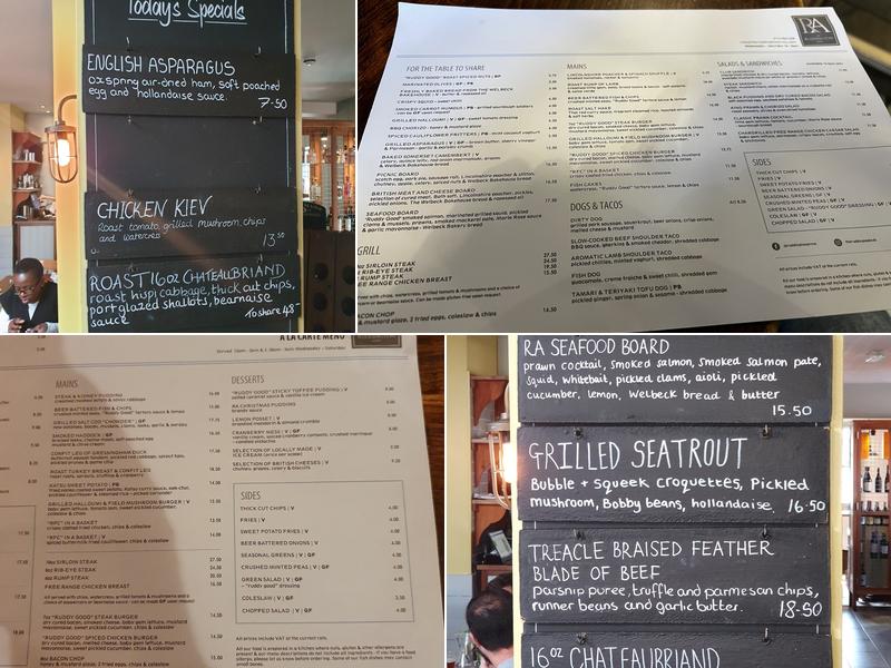 The Ruddington Arms Menu