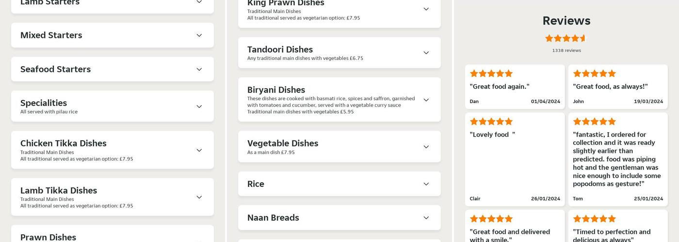 Dhaka Delhi Restaurant Menu