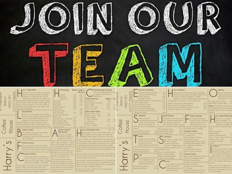 Harrys Coffee House Menu