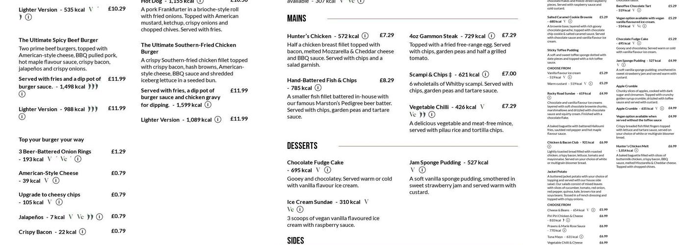 Rufford Menu