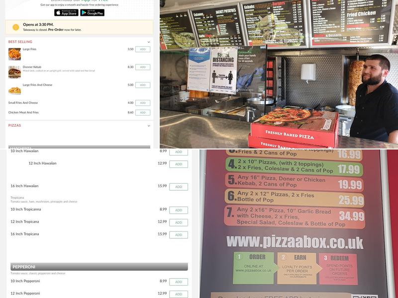 Pizza Box Menu