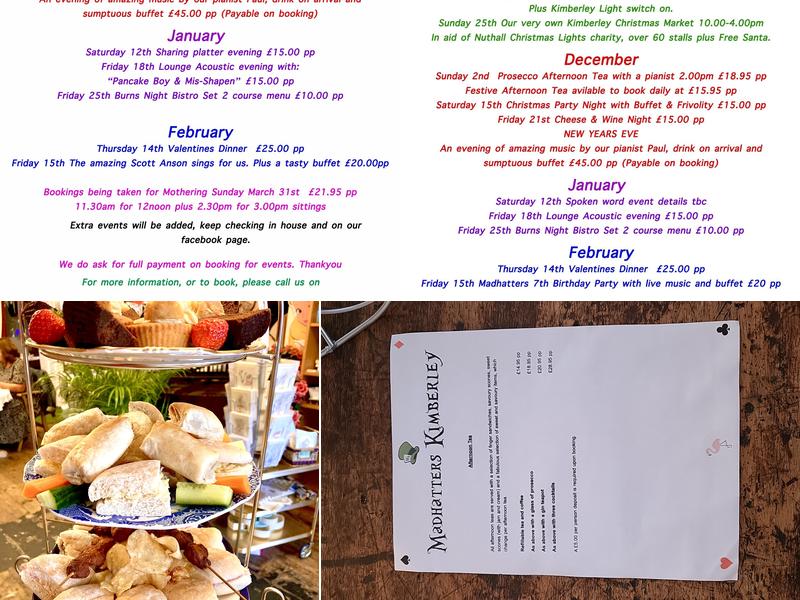Madhatters Kimberley Menu
