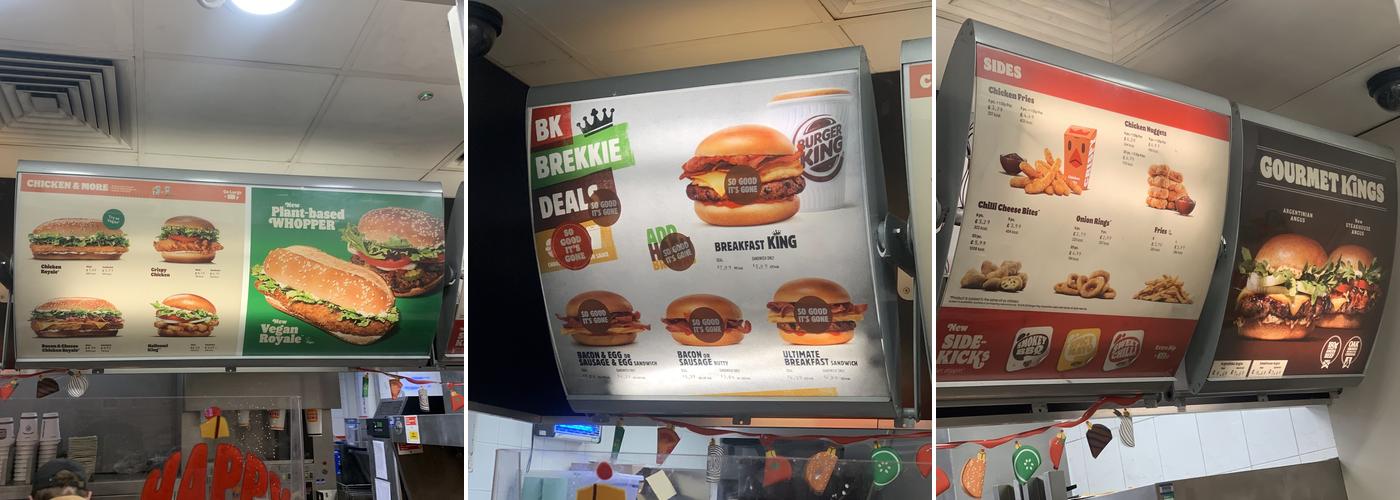 Burger King Menu
