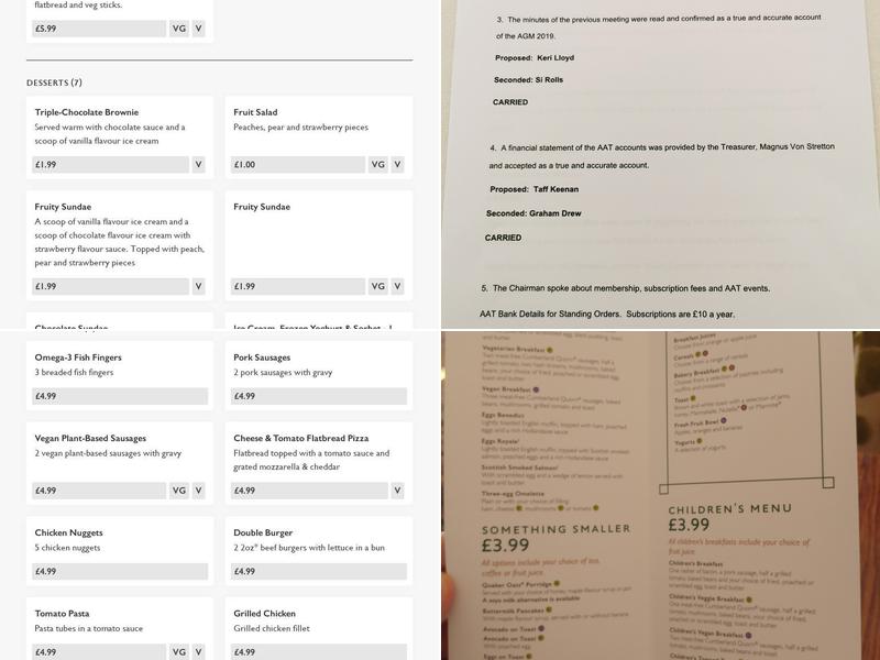 The Cromwell Lodge Menu