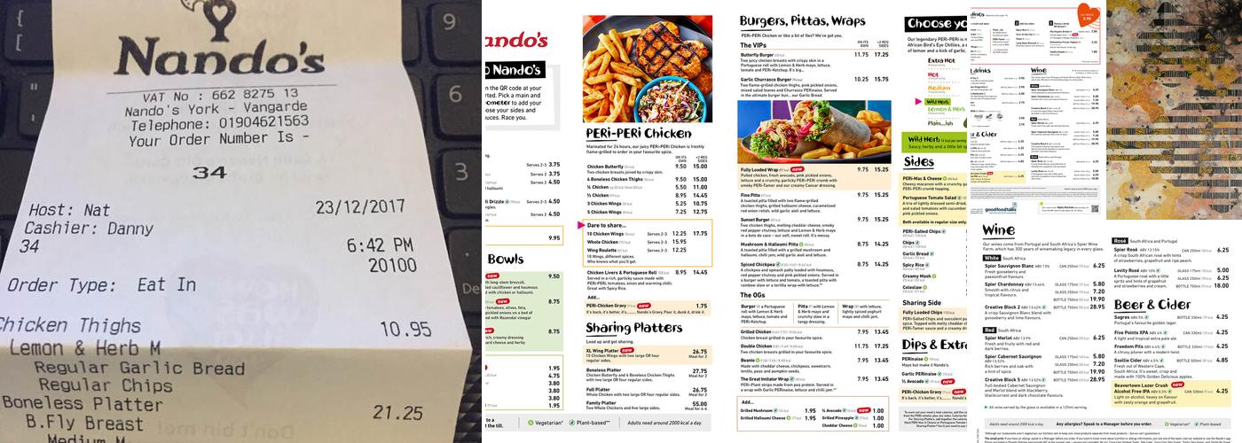 Nando's York - Vangarde Monks Cross Menu