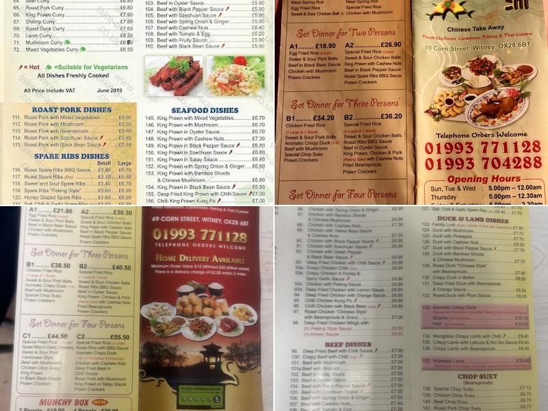 Asia Chinese Takeaway Menu