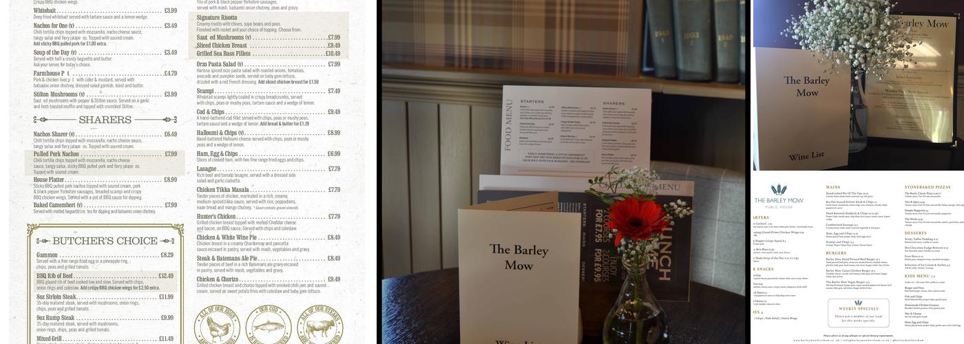 Barley Mow Menu