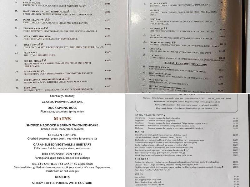 The Royal George Menu