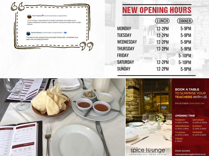 Spice Lounge Burford Menu