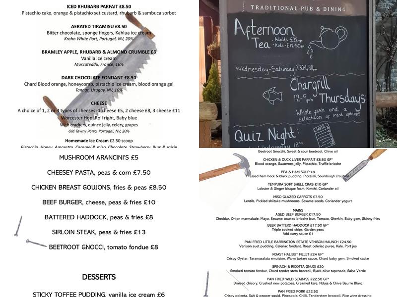 The Carpenters Arms Menu