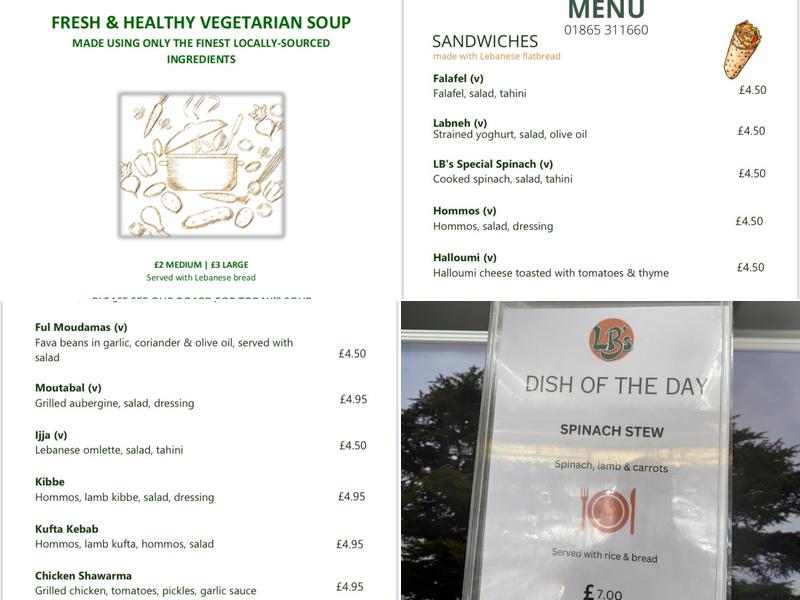 LB's Lebanese Cuisine Menu