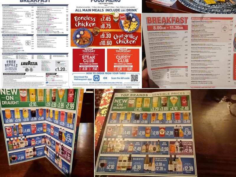 The Punch Bowl - JD Wetherspoon Menu