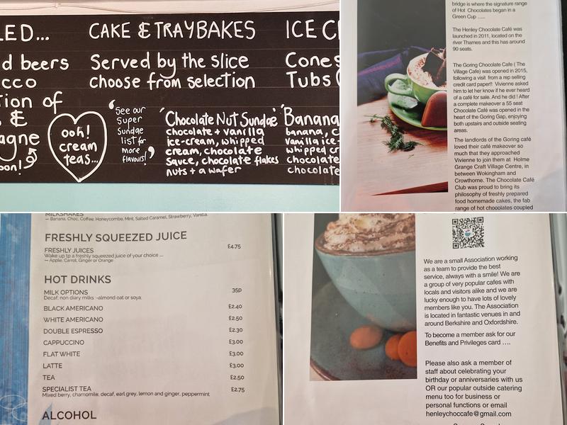 The Chocolate Cafe Menu