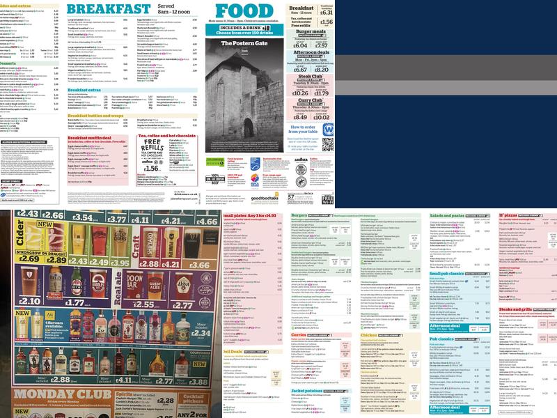 The Postern Gate Menu