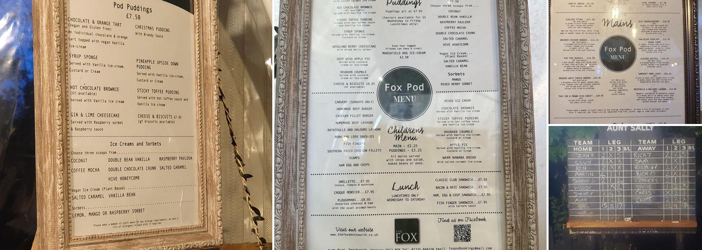 The Fox Inn Menu