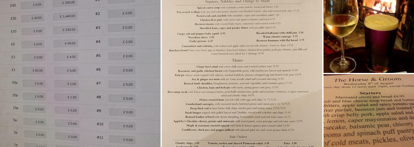 The Horse & Groom Menu