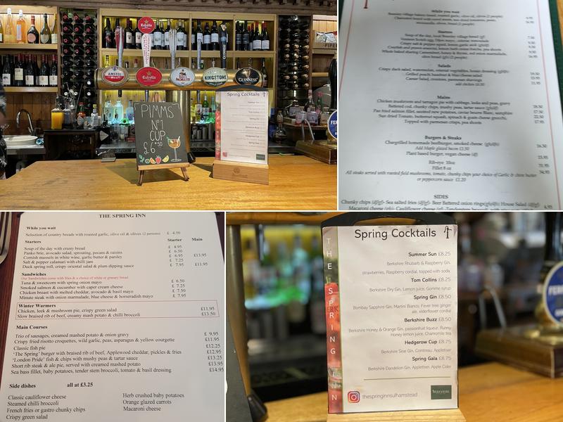 The Spring Inn Menu