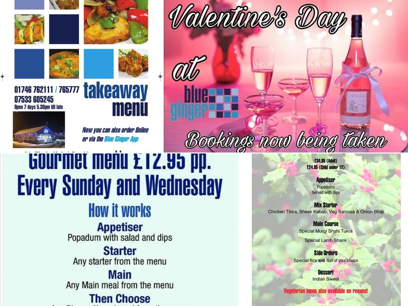 Blue Ginger Indian Restaurant Menu
