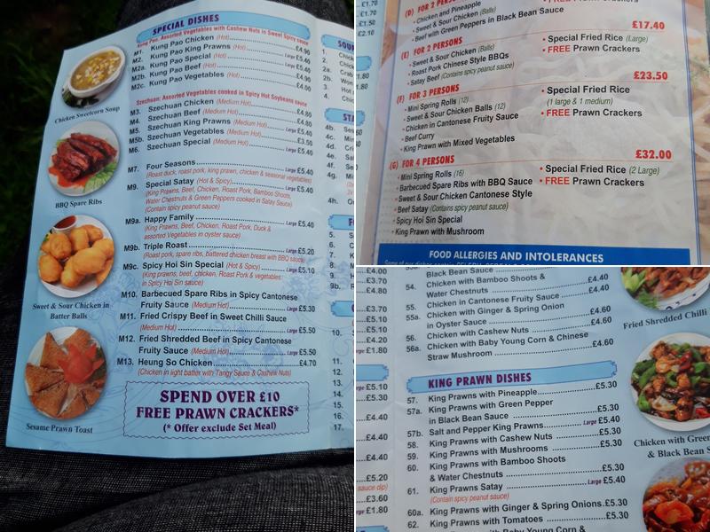 Mings House Ltd Menu