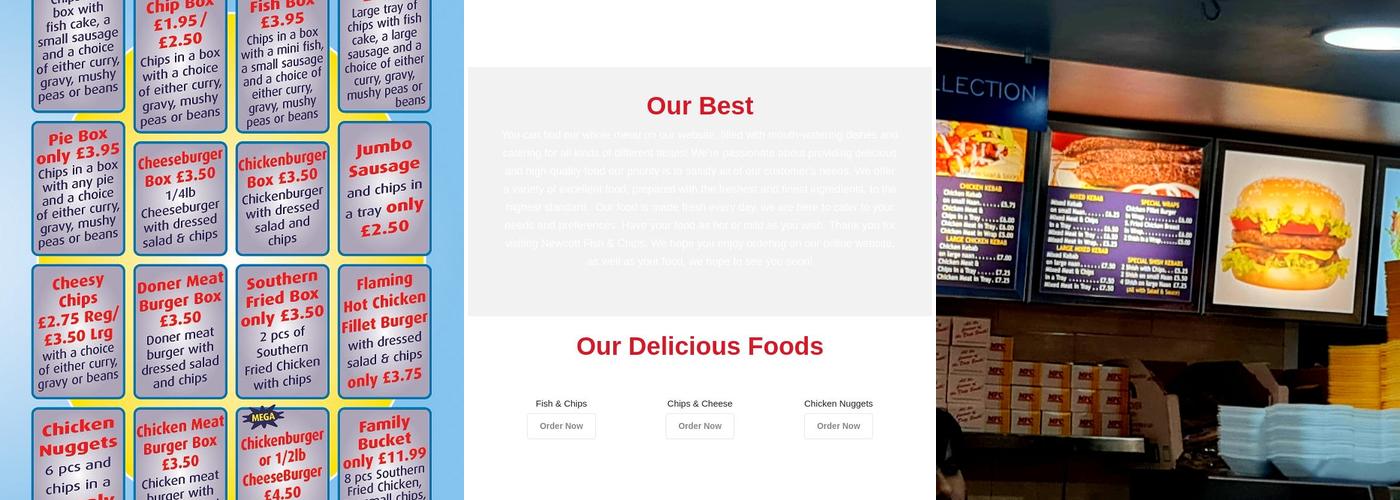 Newcott Fish & Chips Menu