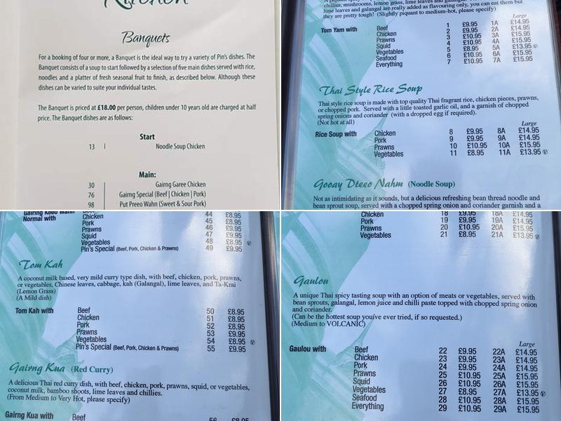 Robin Hood Inn Menu