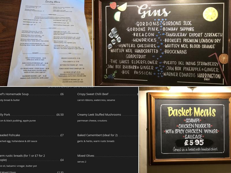 Chetwode Arms Menu