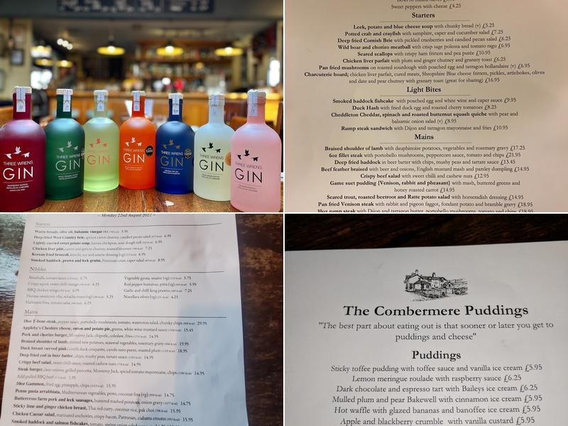 The Combermere Arms Menu