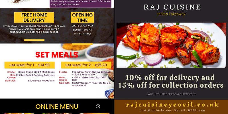 Raj Cuisine Menu