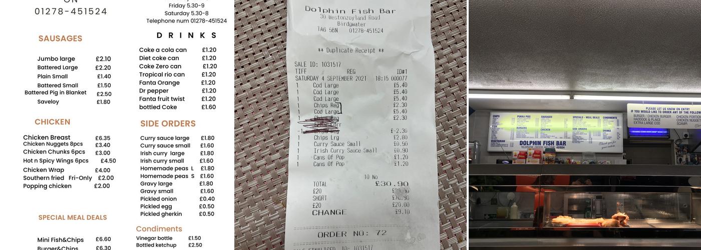 Dolphin Fish Bar Menu