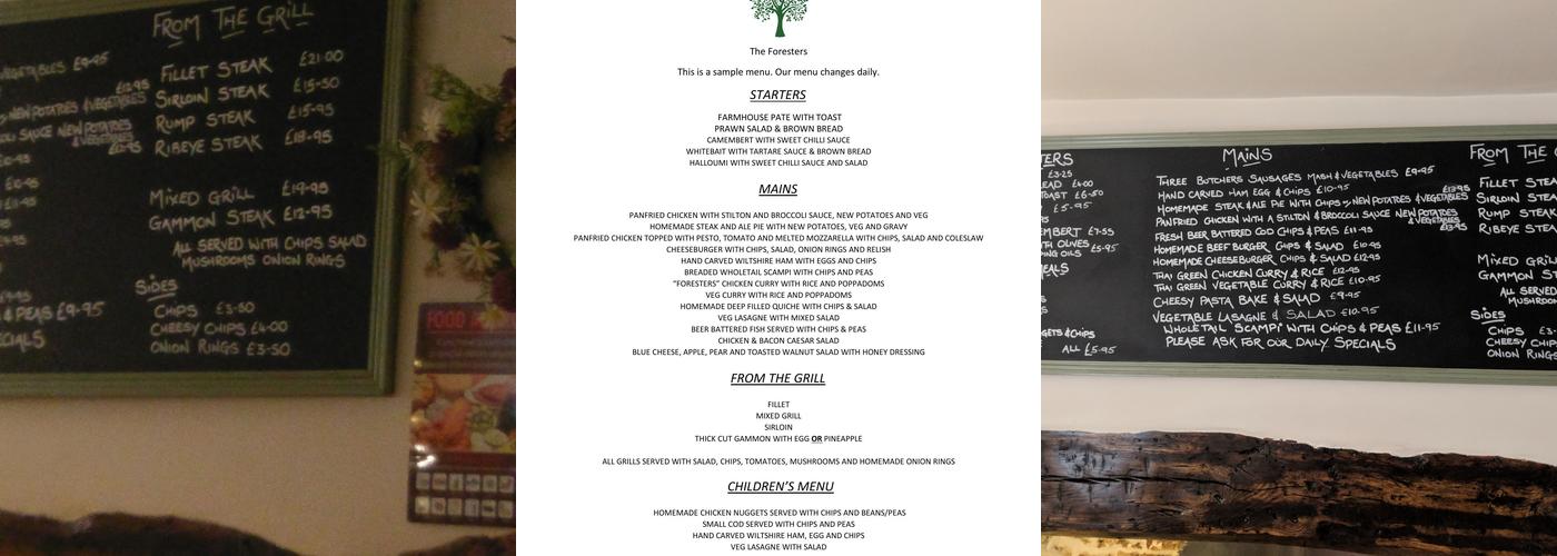 The Foresters Menu