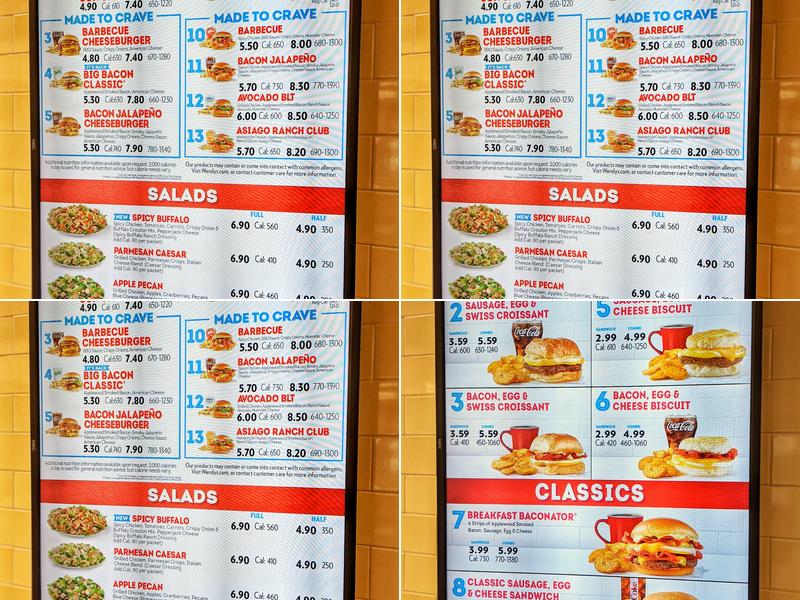 Wendy's Menu
