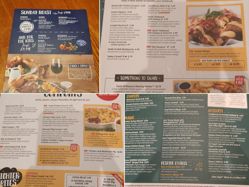 Brewers Fayre Home Farm Menu